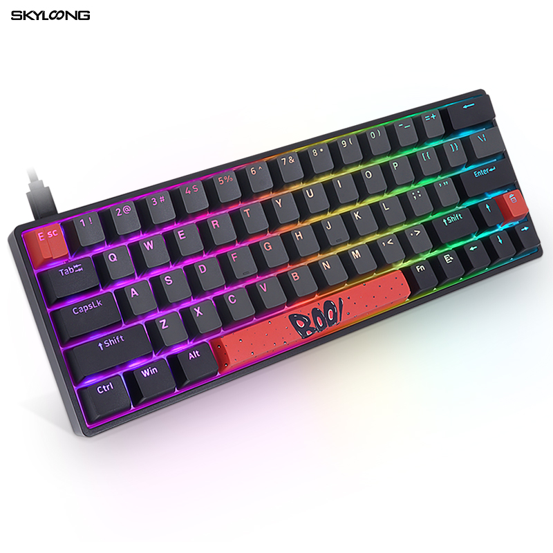 GK63-BOO!主题 OEM（深灰 灰 红）OBT闭口字透键帽-机械键盘