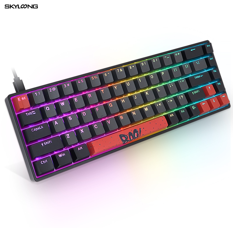 GK68-BOO!主题 OEM（深灰 灰 红）OBT闭口字透键帽-机械键盘